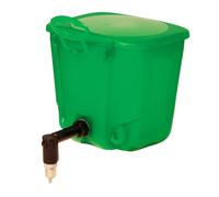 Kerbl Pet Bebedero para animales pequeños, 500ml, plástico, verde, apto para todo tipo de mallas de alambre, sujeción estable con enganche, rellenable desde arriba