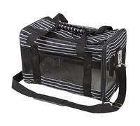 Kerbl Pet Bolsa de Transporte Cuba | Negro/blanco, 40 × 26 × 28 cm, poliéster, con funda lavable e inserciones de malla resistente a los arañazos