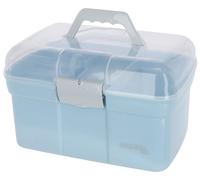 Kerbl Pet Caja de Aseo, Caja para Guardar Objetos de Perros y Gatos, con Bandeja extraíble, Asa de Transporte, De plástico, Azul, 30x20x19 cm