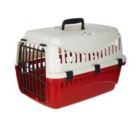 Kerbl Pet Caja de transporte Expedion, crema/borgoña, 45x30x30 cm, transportín para perros, transportín para gatos, plástico, perros pequeños