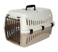 Kerbl Pet Caja de transporte Expedion, crema/gris topo, 45x30x30 cm, transportín para perros, transportín para gatos, plástico, perros pequeños