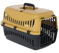Kerbl Pet Caja de Transporte para Gatos, Perros/Animales pequeños, plástico, Miel, Negro, 45 x 30 x 30 cm