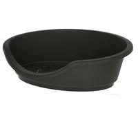 Kerbl Pet Cama de plástico Dreamer, Cama para Mascotas, 80x60x25cm, Negro, plástico Reciclado, Resistente, Borde Alto, Fabricada en Italia
