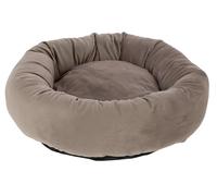Kerbl Pet Cama mullida Velvet, cama para gatos, terciopelo, gris topo, ø 50 cm, altura 15 cm, gatos, perros pequeños, superficie redonda, acolchada, lavable a 30 °C