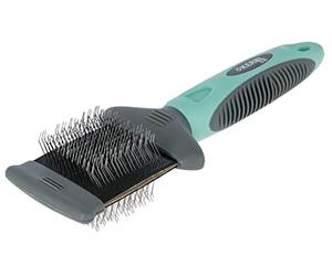 Kerbl Pet Cepillo suave doble, con cabezal flexible, 19 x 7 cm