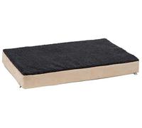 Kerbl Pet Colchón Memory Foam, cojín ortopédico para Perros, colchón para Perros, Beis, Antracita, 80 x 50 x 8 cm, poliéster, Felpa, ortopédico, Antideslizante, Forro extraíble