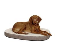Kerbl Pet - Colchón Ovalado de Espuma viscoelástica, 100 x 65 x 8 cm, Color Gris y Beige