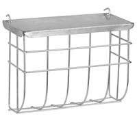 Kerbl Pet Comedero para heno, comedero, 25 x 9 x 17 cm, metal galvanizado, con tapa, para colgar