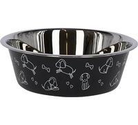 Kerbl Pet Comedero para Perros de Acero Inoxidable Pet, Negro, 4000 ml, Apto para Comida y Agua, Apto para lavavajillas, Robusto, con diseño