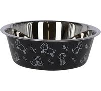 Kerbl Pet Comedero para Perros de Acero Inoxidable Pet, Negro, 4000 ml, Apto para Comida y Agua, Apto para lavavajillas, Robusto, con diseño