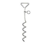 Kerbl Pet Correa en Espiral, 40cm, ø 8mm, para Perros con Correa, cromada, estaca de Amarre, Anclaje al Suelo para Correas de Perros