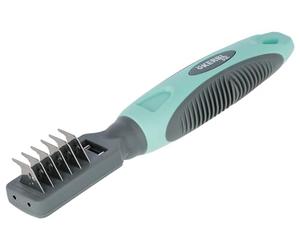 Kerbl Pet Cuchillo para desenredar Pieles, 18cm, Turquesa/Gris, 6 Cuchillas, para Perros y Gatos, para desenredar y entresacar
