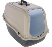 Kerbl Pet Emma Eco Caja de Arena para Gatos, Negro/marrón, 57 x 39 x 41 cm, Hecha de plástico 100% Reciclado, con Filtro y Puerta, fácil de Limpiar