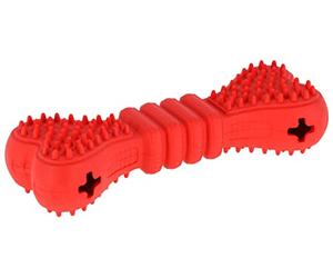 Kerbl Pet Hueso ToyFastic - Rellenable (17 x 6 x 4 cm), Color Rojo