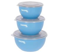Kerbl Pet Juego de Cuencos de Acero Inoxidable con Tapa Azul, 550 ml/900 ml/1200 ml