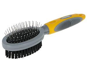 Kerbl Pet Kerbl Pet Cepillo doble con tapas protectoras y cerdas ovaladas, 20,5 cm