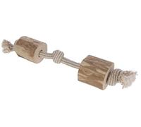 Kerbl Pet Mancuernas de Madera de café, Juguete para Perros, Juguete para Masticar, 35cm, Madera, Yute, algodón, Perros, sin cafeína, Baja astillabilidad, Cuidado Dental