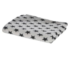 Kerbl Pet Manta para perros Stella, Frazada, gris, con estampado de estrellas, 140x100 cm, perros, gatos, de suave forro polar, protege muebles