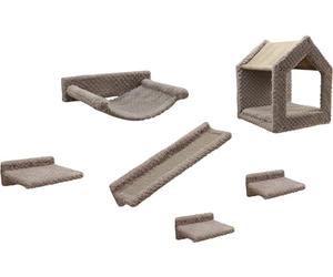 Kerbl Pet Monte Baldo - Pared de Escalada para Gatos, 6 Piezas, Color Gris