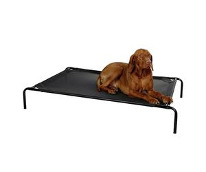 Kerbl Pet Pet Vacation Tumbona de jardín para Perros, Resistente a la Intemperie, repele la Suciedad, Impermeable, Adecuada para Perros Grandes, Color Negro, 107 x 65 x 20 cm, para Perros de hasta 25