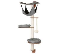 Kerbl Pet Rascador de Pared Dolomit 2.0 Tofana, Gris, 160cm, Madera, sisal, para Gatos, cojín extraíble y Acolchado