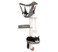 Kerbl Pet Rascador de Pared Dolomit 2.0 Tofana, Gris, 160cm, Madera, sisal, para Gatos, cojín extraíble y Acolchado