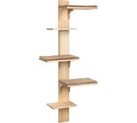 Kerbl Pet Rascador de Pared Timber para Superficie de Descanso, 150 cm | Tablero rascador de sisal de madera maciza de 150 cm de alto y cojín de felpa extraíble para gatos de hasta 4,5 kg