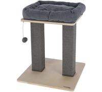Kerbl Pet Rascador Noah I, Muebles para Gatos para Todas Las Edades, Columna de sisal, Cama Acolchada de 50 x 50 x 64 cm, diseño Moderno, Placa de Suelo de Madera de Abedul, Lavable