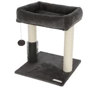 Kerbl Pet Rascador ROSI, para Gatitos y Gatos pequeños, Cama Acolchada, Pelota de Peluche para Jugar, Postes de sisal Natural, Cepillo de Masaje, Gris, 48 cm
