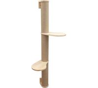 Kerbl Pet Rascador Timber, Natural, 127cm, Madera Maciza, Yute, para Gatos, Incluye Soporte de Pared
