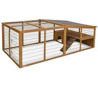 Kerbl Pet Recinto Exterior con Barrera de Escape, Corral, 220x115x75cm, Abeto Rojo, Conejos, Animales pequeños, Cubierto