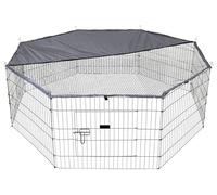 Kerbl Pet Recinto exterior Milo, con cubierta, de metal con recubrimiento en polvo, para conejos, liebres y pequeños animales