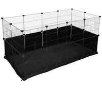 Kerbl Pet Recinto Interior Hoppla, Extra Alto, 24 Elementos, Suelo de Nylon, Montaje sin Herramientas, Adecuado para Animales jóvenes, Negro, 144x72x72 cm