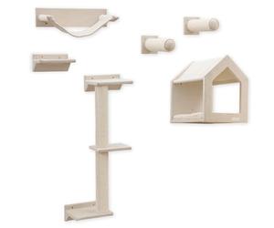 Kerbl Pet Rocódromo Monte Falco, árbol rascador de Pared, Set de rocódromo para Gatos de Seis Piezas, árbol rascador para Montar en la Pared, Cueva para Gatos, Pasarela para Gatos, Cueva mullida