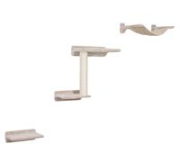 Kerbl Pet Rocódromo para gatos Zugspitze de Pet, beige, 5 piezas, para montaje en pared, montable individualmente, funda de felpa, capacidad de carga máxima 10 kg