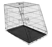 Kerbl Pet Transportín de Malla, transportín para Perros, Negro, 75x52x61 cm, Plegable, de Metal, Perros, con Dos Puertas, para Viajes o para el hogar