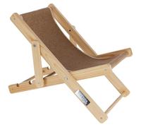 Kerbl Pet Tumbona para Gatos Beach, Cama para Gatos, Madera y sisal, Superficie de Descanso de 52 x 26 cm, diseño de Silla de Playa, Altura Ajustable en 3 Posiciones, para Uso Interior y Exterior