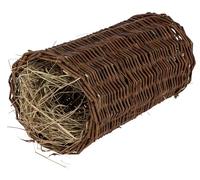 Kerbl Pet Túnel de mimbre con heno, túnel para roedores, Ø 20 cm, largo 38 cm, para conejos y cobayas