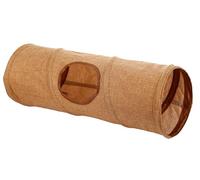 Kerbl Pet Túnel para roedores, túnel de Juego, Juguete roedores, marrón, 50 cm, Ø18 cm, Lino, Ahorra Espacio, 3 entradas