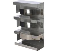 Kerbl Soporte de Pared para Guantes Desechables de 3 vía, dispensador de Guantes, Acero Inoxidable, 24,6x10,5x40,3cm, Incluye Tornillos y Tacos