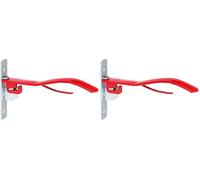 Kerbl Soporte para sillas de Montar, Rojo, Metal Pintado, 38cm, para Jinetes, Montaje en Pared, Plegable (Paquete de 2)