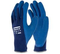 Kerbl works 1 par Guantes PowerGrab 301, talla 7/S, unisex, azul, poliéster, algodón, látex, para taller, construcción, manualidades