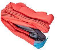 Kerbl Works Eslinga de Remolque, Cuerda de Remolque, Correa de Remolque, roja, 4 m, 4 cm, 35 toneladas, poliéster, banderines de Advertencia, Bolsa de Transporte