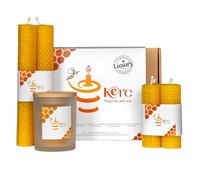 KERC - Velas de Miel - 10 Estilos,100% ecológicas. (7) Más de 40 horas de Luz para purificar espacios, hacer ritual y obsequiar Regalos espirituales. Velas Decorativas - Artesanales sin AROMA.