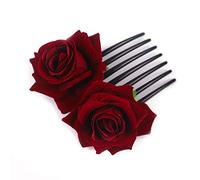 KercisbeautyKercisbeauty - Peine para el pelo de color rojo rosa para bailarinas de flamenco, para mujeres, niñas, Halloween, fiestas, bailes, bodas, novias, Big Comb, Rojo oscuro, 1.00[set de ]