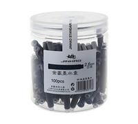 KERDEJAR 100 Uds Jinhao Universal Negro Azul Pluma estilográfica Cartuchos de Bolsa de Tinta 2,6mm recargas Escuela Oficina papelería Azul Negro