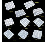 KERDEJAR Moldes de resina para pinzas para el cabello, 10 piezas de moldes de resina para bricolaje, juego de moldes para fundición de horquillas para el cabello, moldes de silicona para joyería, resina epoxi, kit de moldes acrílicos para pinzas