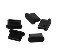 KERDEJAR Tapones Antipolvo, 5PCS Tipo-C Tapón Antipolvo Protector de Puerto de Carga USB Cubierta de Silicona para Samsung Huawei Accesorios para teléfonos Inteligentes Negro