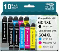 KERFOINK Cartuchos de tinta para Epson 604 604 XL Multipack para Expression Home XP-3200 XP-3205 XP-4200 XP-4205 XP-2200 XP-2205 Workforce WF-2910 WF-2930 WF-2935 WF-2950 (paquete de 10)