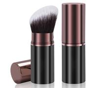 Keriloo Brocha de maquillaje retráctil Kabuki, brochas para rubor facial, brocha de maquillaje para base de polvo, para mezclar líquido, rubor, bronceador, pulido, protector solar, cosméticos